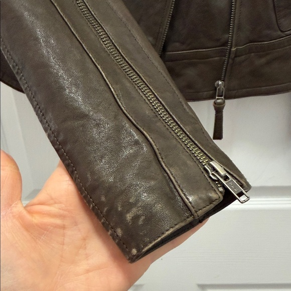 Mackage Dark Brown Leather Moto Jacket - Picture 5 of 10